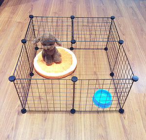 DIY Combination Pet Dog Cages Playpen Animal Crate Wire Mesh Kennel Extendable Iron Fence Cage for Puppy Rubbit Small Animal Pen