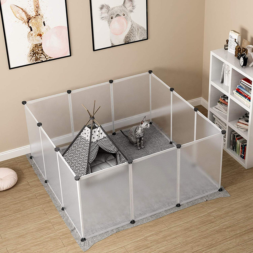 Pet Playpen Puppy Crate Kennel Rabbit Fence Panels Wire Exercise Pen Cage Yard Large Portable Foldable for Small Animals Rat