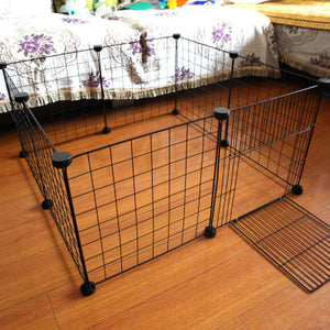 Portable DIY Pet Playpen Animal Crate DIY Metal Wire Kennel Extendable Pet Fence Bunny Cage For Puppy Rubbit Small Animal Pen