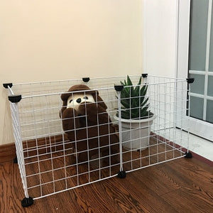 Portable DIY Pet Playpen Animal Crate DIY Metal Wire Kennel Extendable Pet Fence Bunny Cage For Puppy Rubbit Small Animal Pen