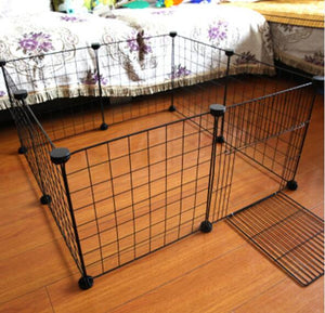 Portable Pet Playpen DIY Small Animals Metal Wire Crate Kennel Pet Fence Safe Guard Bunny Cage For Puppy Rabbit Pen Exercise