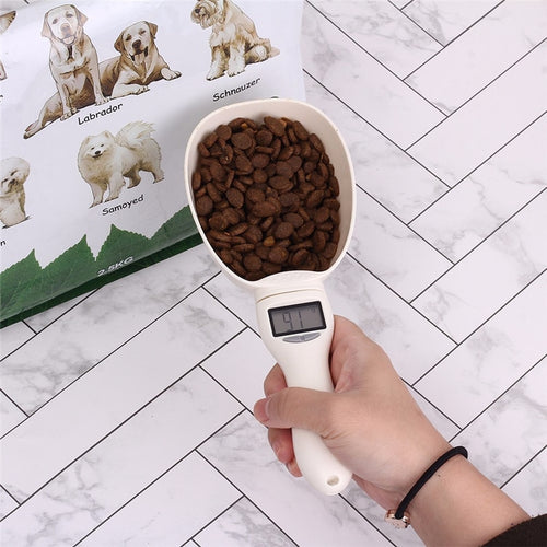 800G/0.1G Pet Food Water Measuring Spoon Cup with Led Display Kitchen Scale Scoop Portable Removeable Pet Feeding Supplies