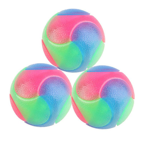 Bite Resistant Glowing Elastic Ball Durable Flashing Molar Interactive Ball Pet Rubber Chew Toy For Cats Dogs To Away From Bored