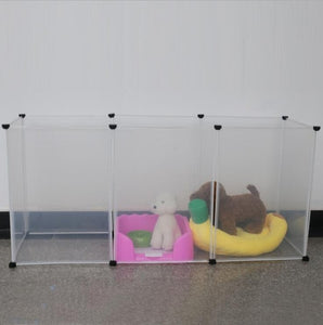 NEW Transparent pen pet dog pen pet pen DIY free combination animal cat crate cave multi-functional sleeping dog playing kennel