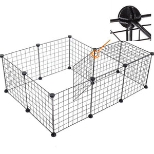 Portable DIY Pet Playpen Animal Crate DIY Metal Wire Kennel Extendable Pet Fence Bunny Cage For Puppy Rubbit Small Animal Pen